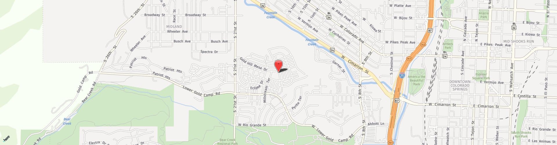 Location Map: 142 S Raven Mine Dr Colorado Springs, CO 80905